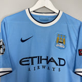 Shop 2013/14 MANCHESTER CITY KOMPANY #4 C/L HOME SHIRT (L) NIKE, classic football shirts, vintage football shirts & retro soccer jerseys at Cult Kits