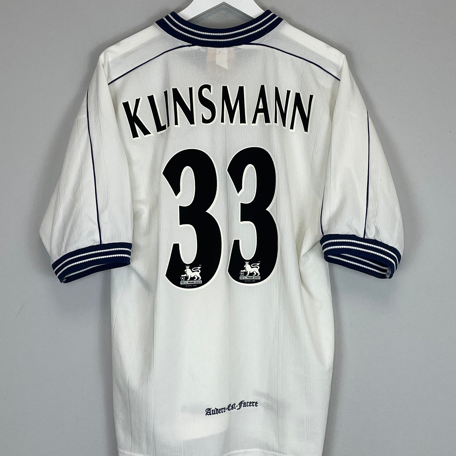 Shop 1997/99 TOTTENHAM KLINSMANN #33 HOME SHIRT (L) PONY, classic football shirts, vintage football shirts & retro soccer jerseys at Cult Kits