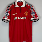 Shop 1998/99 MANCHESTER UNITED BECKHAM #7 HOME SHIRT (L) UMBRO, classic football shirts, vintage football shirts & retro soccer jerseys at Cult Kits