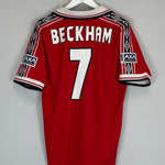 Shop 1998/99 MANCHESTER UNITED BECKHAM #7 HOME SHIRT (L) UMBRO, classic football shirts, vintage football shirts & retro soccer jerseys at Cult Kits