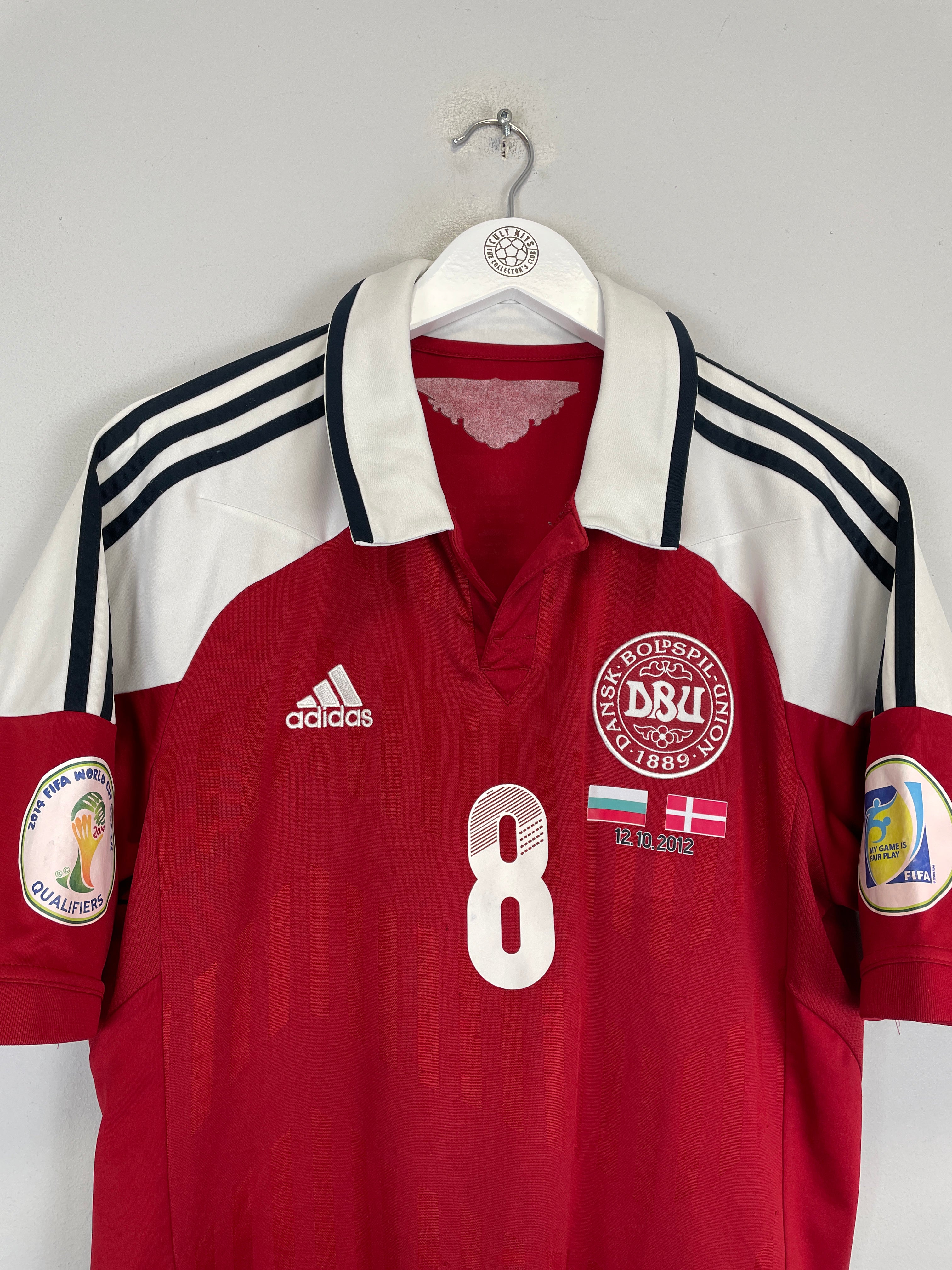 Shop 2012/13 DENMARK ERIKSEN #8 HOME SHIRT (M) ADIDAS, classic football shirts, vintage football shirts & retro soccer jerseys at Cult Kits
