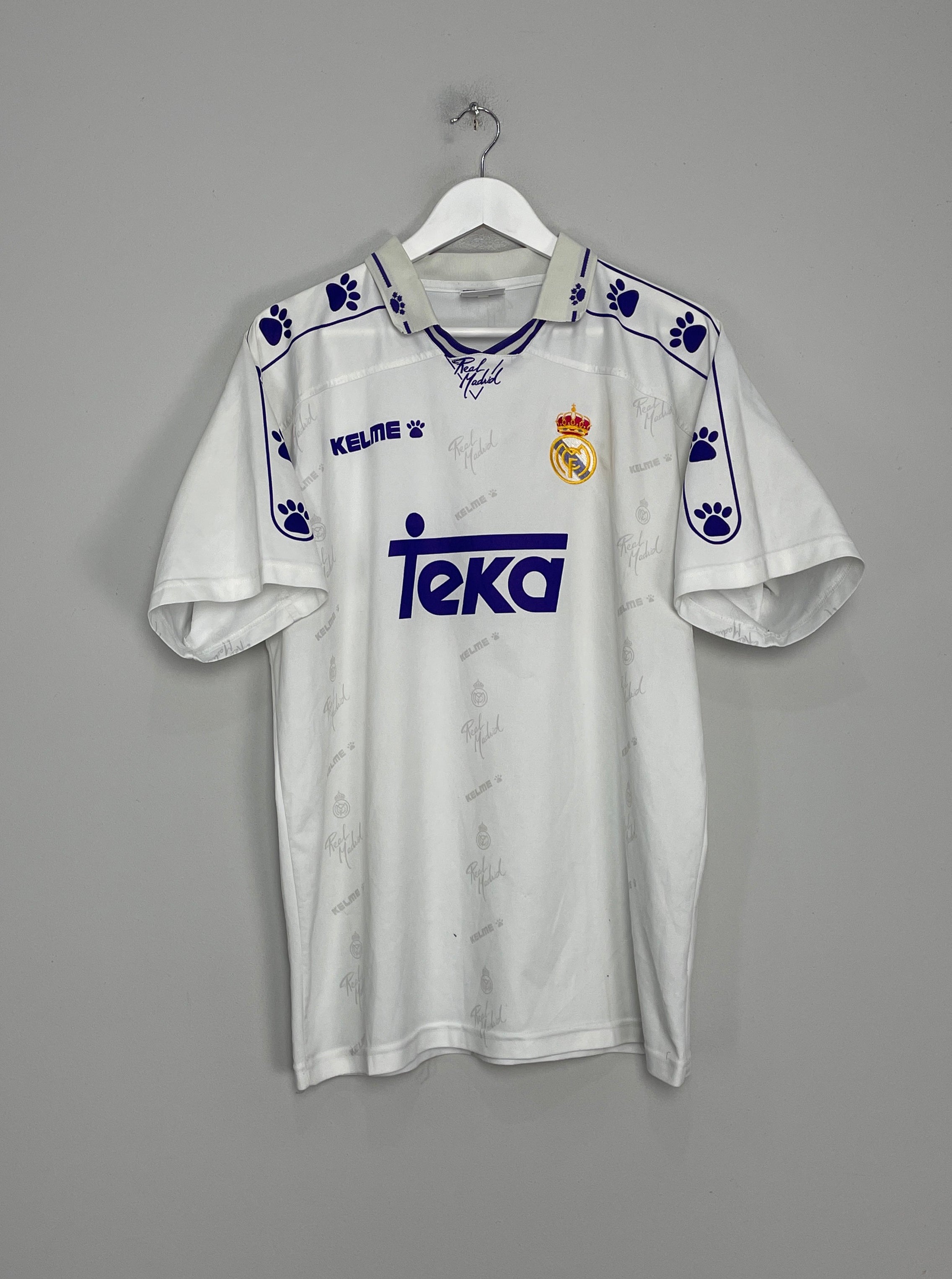 Shop 1994/96 REAL MADRID HOME SHIRT (L) KELME, classic football shirts, vintage football shirts & retro soccer jerseys at Cult Kits