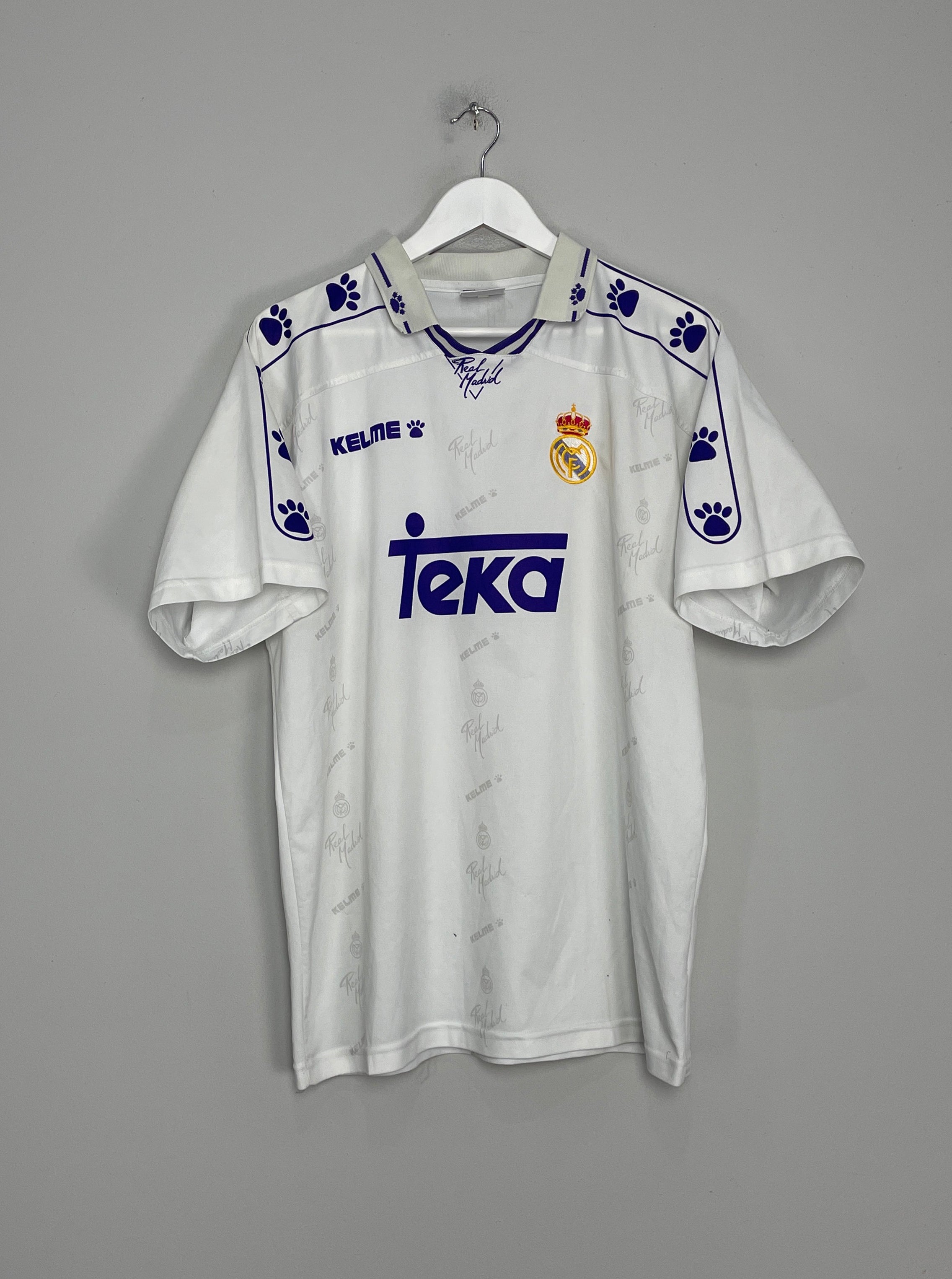 Shop 1994/96 REAL MADRID HOME SHIRT (L) KELME, classic football shirts, vintage football shirts & retro soccer jerseys at Cult Kits