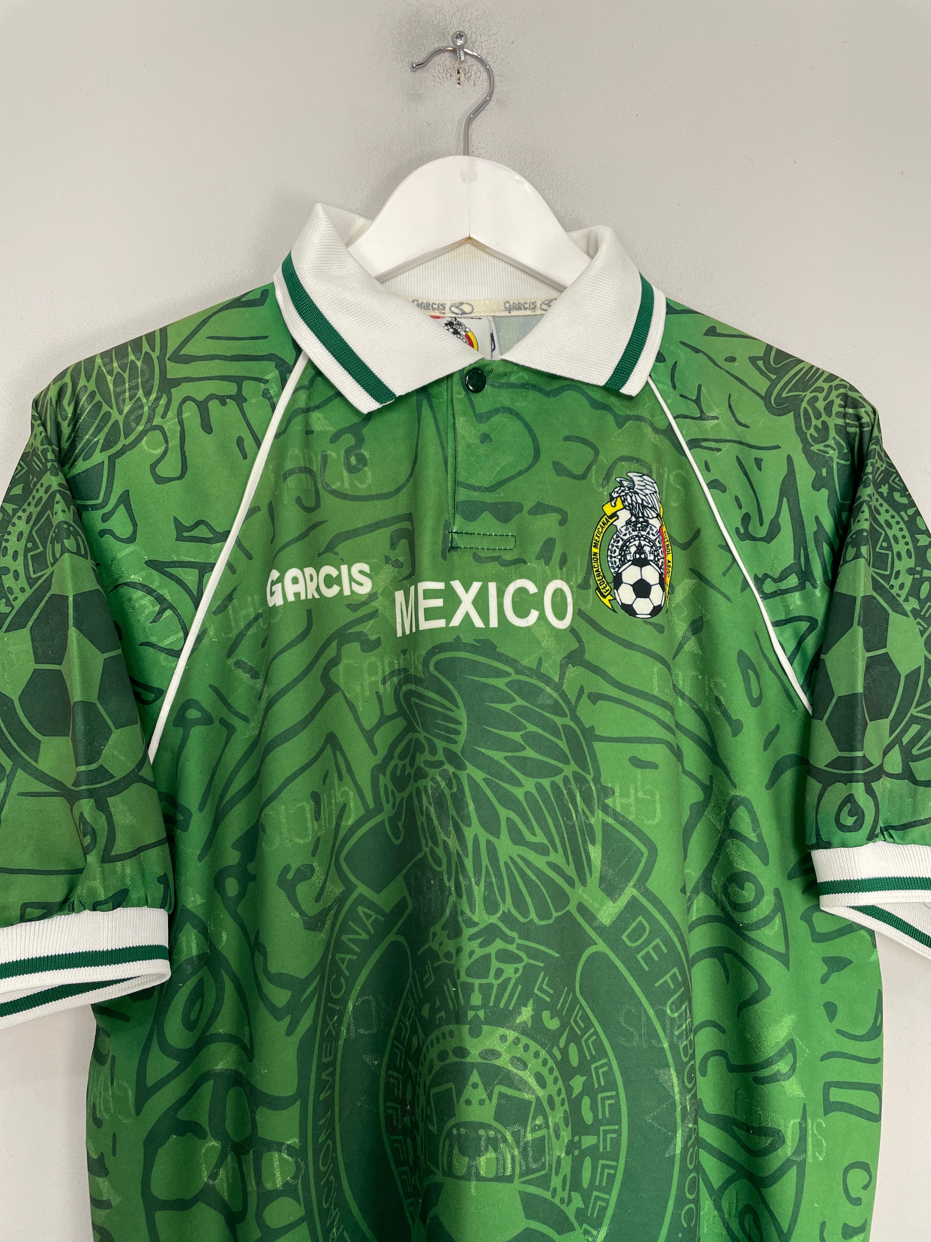 Shop 1999 MEXICO HOME SHIRT (XL) GARCIS, classic football shirts, vintage football shirts & retro soccer jerseys at Cult Kits