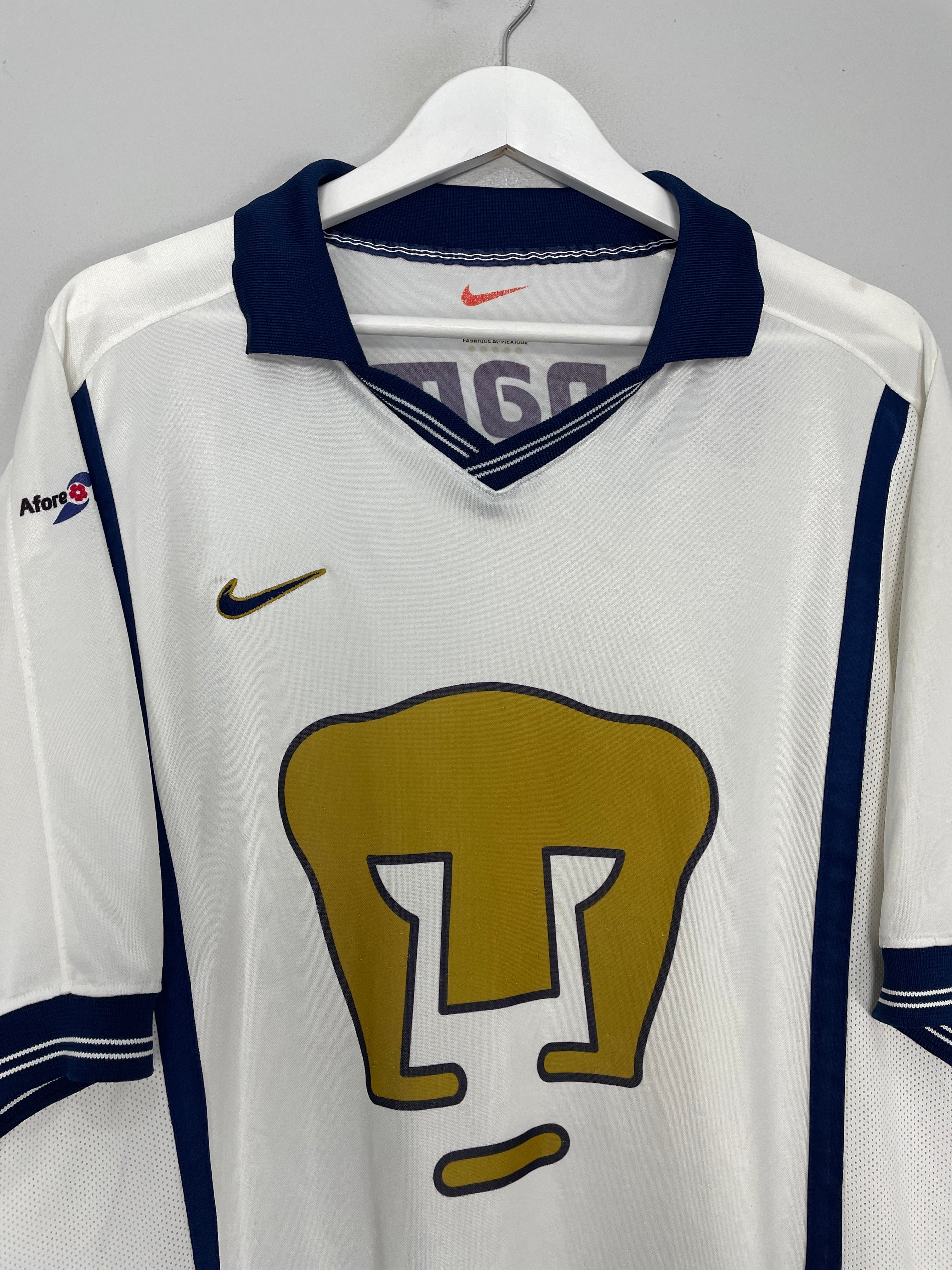 Shop 1999/00 UNAM PUMAS AWAY SHIRT (XL) NIKE, classic football shirts, vintage football shirts & retro soccer jerseys at Cult Kits