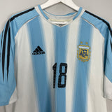 Shop 2004/05 ARGENTINA MESSI #18 HOME SHIRT (L) ADIDAS, classic football shirts, vintage football shirts & retro soccer jerseys at Cult Kits