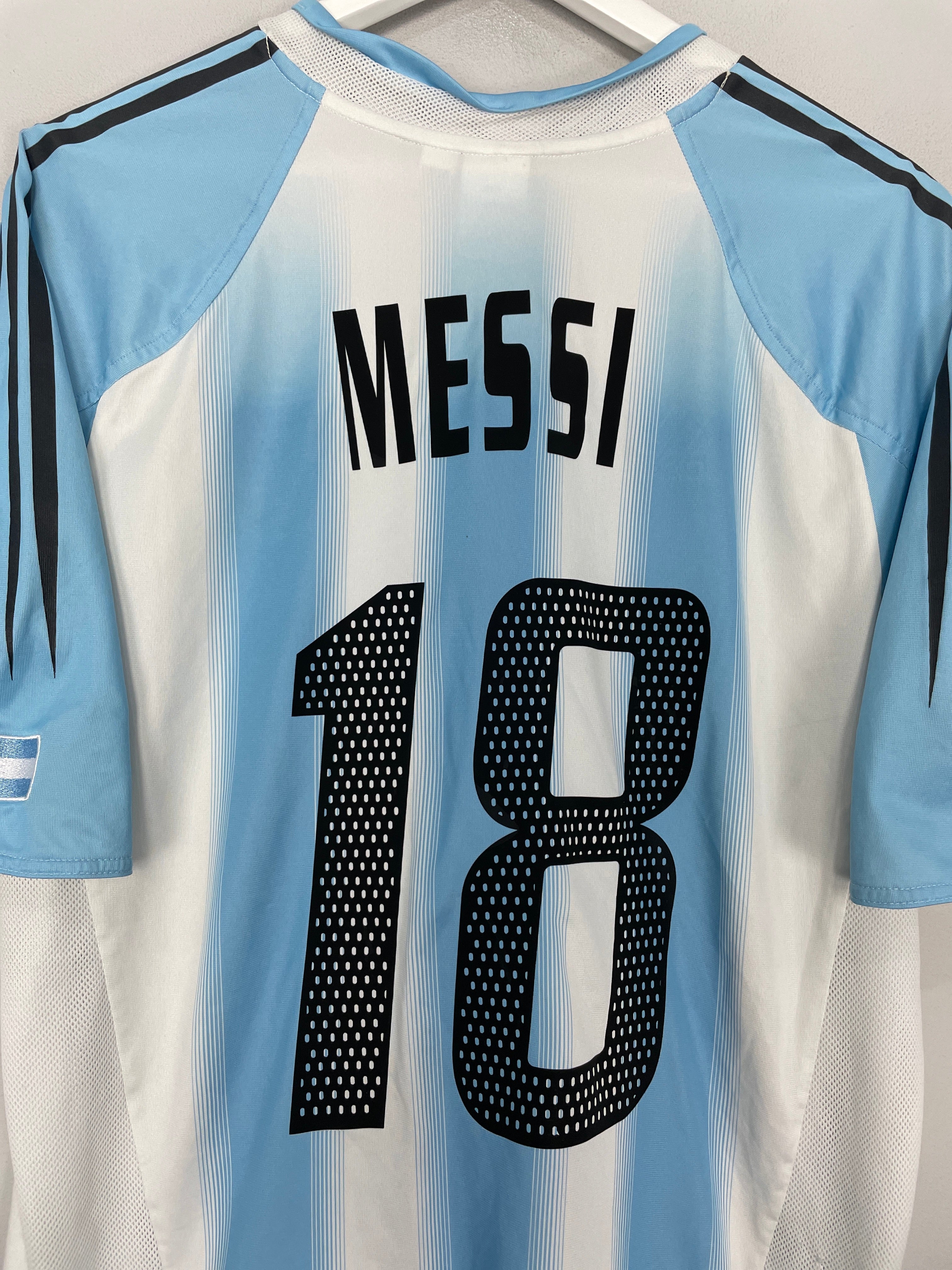 Shop 2004/05 ARGENTINA MESSI #18 HOME SHIRT (L) ADIDAS, classic football shirts, vintage football shirts & retro soccer jerseys at Cult Kits