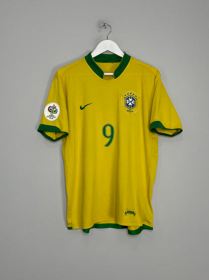 2006/08 BRAZIL RONALDO #9 HOME SHIRT (M) NIKE