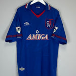 Shop 1993/94 CHELSEA HODDLE #20 HOME SHIRT (XL) UMBRO, classic football shirts, vintage football shirts & retro soccer jerseys at Cult Kits
