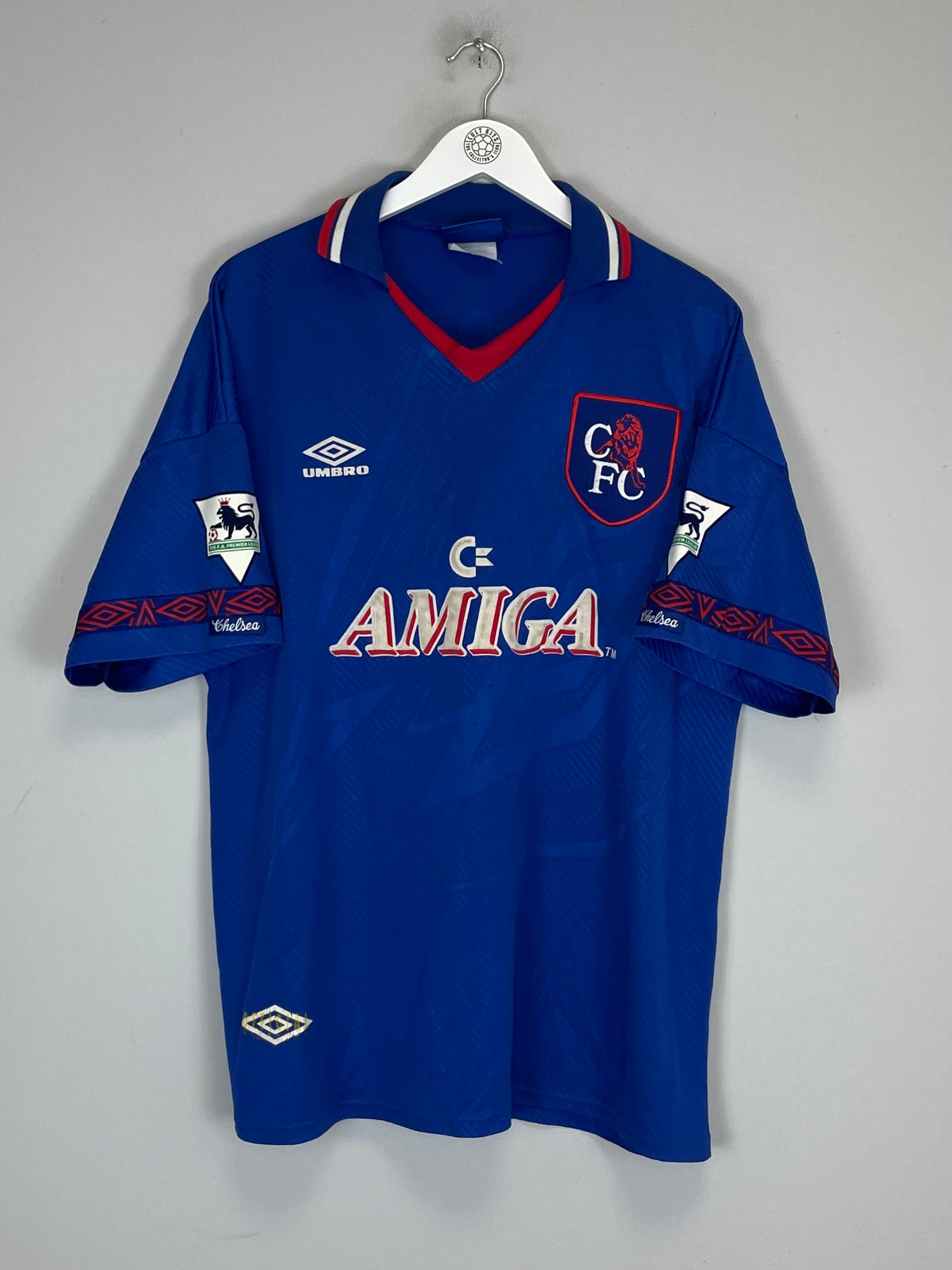 Shop 1993/94 CHELSEA HODDLE #20 HOME SHIRT (XL) UMBRO, classic football shirts, vintage football shirts & retro soccer jerseys at Cult Kits
