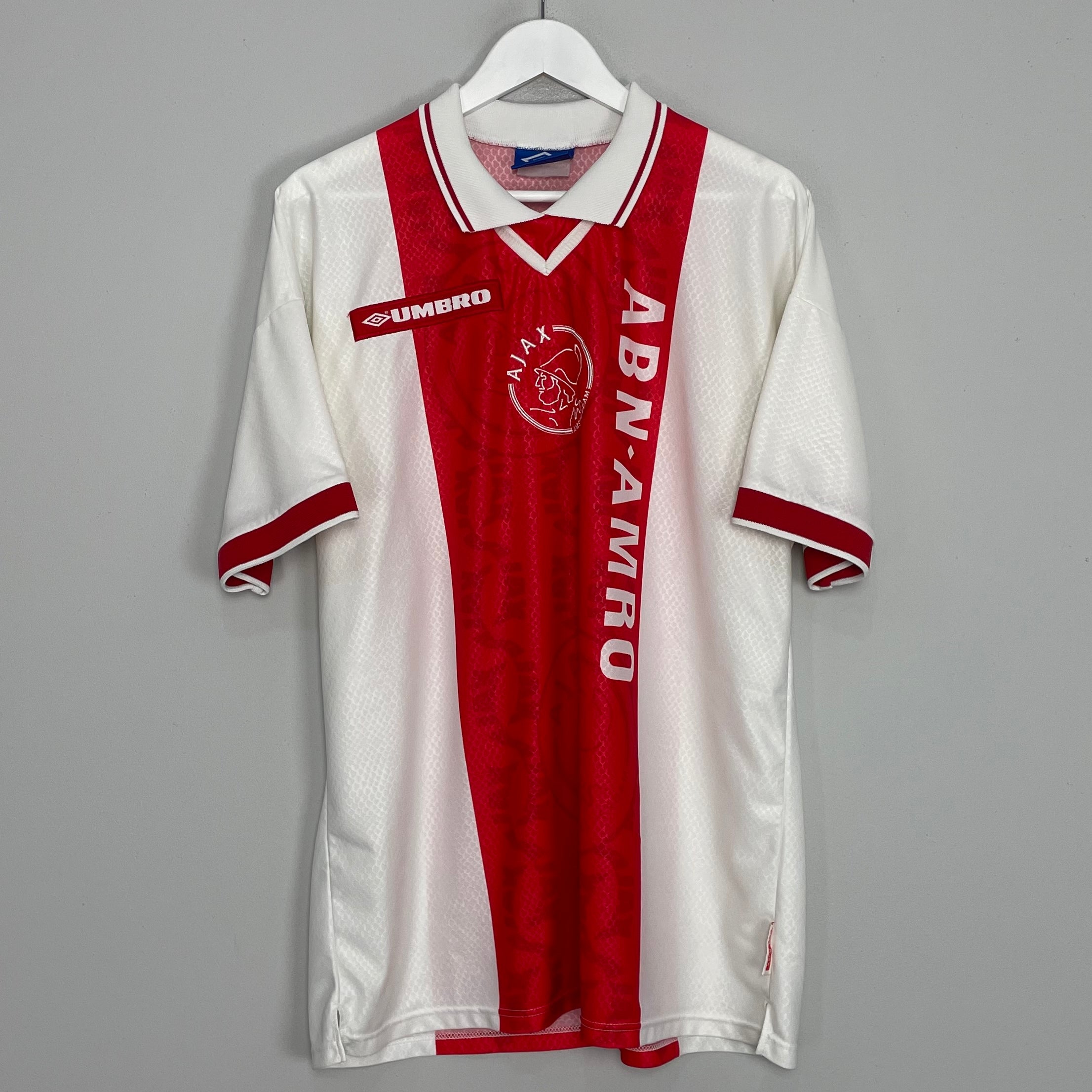 Shop 1998/99 AJAX HOME SHIRT (XL) UMBRO, classic football shirts, vintage football shirts & retro soccer jerseys at Cult Kits