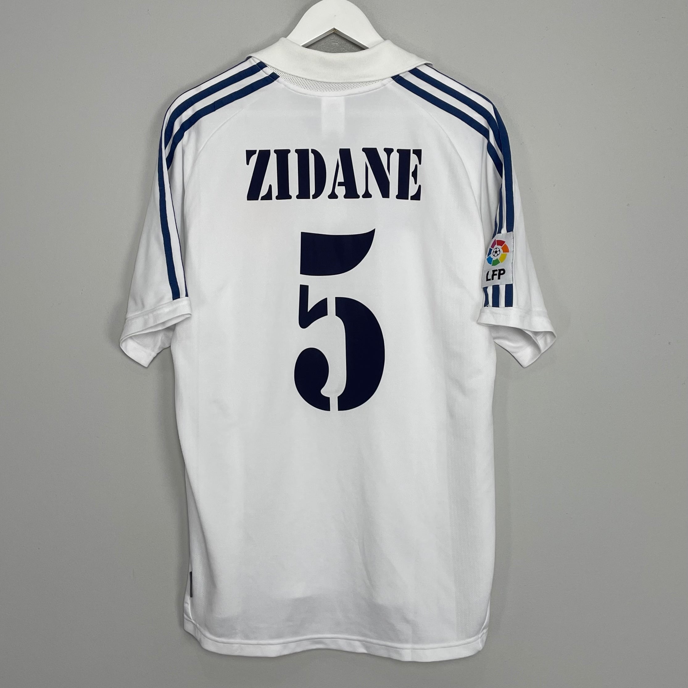 Shop 2001 REAL MADRID ZIDANE #5 HOME SHIRT (M) ADIDAS, classic football shirts, vintage football shirts & retro soccer jerseys at Cult Kits