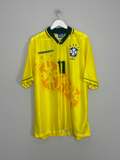 1994/96 BRAZIL ROMARIO #11 *BNWOT* HOME SHIRT (M) UMBRO