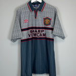 Shop 1995/96 MANCHESTER UNITED CANTONA #7 AWAY SHIRT (XL) UMBRO, classic football shirts, vintage football shirts & retro soccer jerseys at Cult Kits
