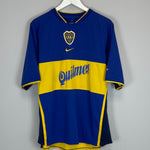 Shop 2001/02 BOCA JUNIORS HOME SHIRT (L) NIKE, classic football shirts, vintage football shirts & retro soccer jerseys at Cult Kits