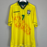 Shop 1994/97 BRAZIL BEBETO #7 HOME SHIRT (XL) UMBRO, classic football shirts, vintage football shirts & retro soccer jerseys at Cult Kits