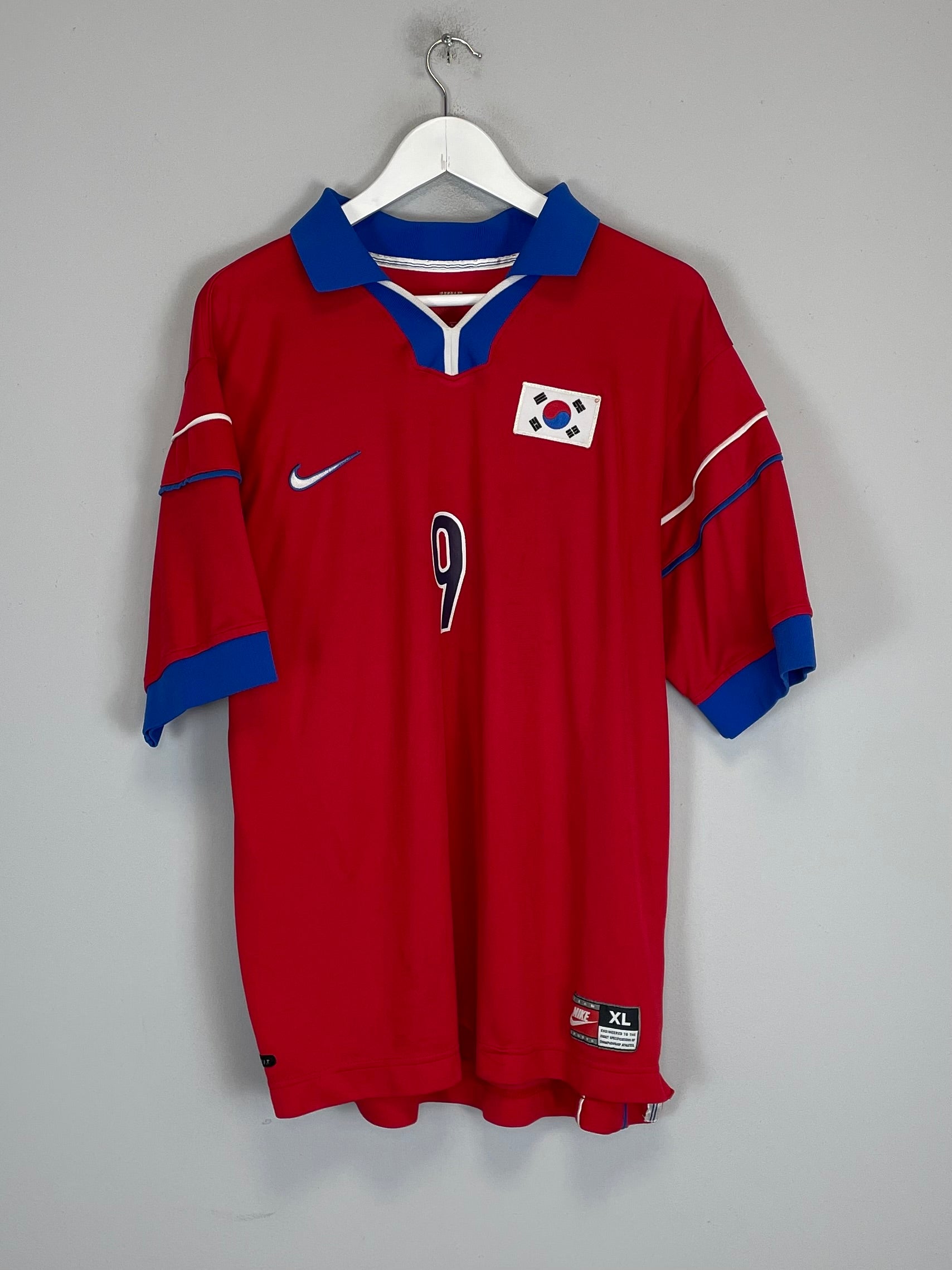 Shop 1998/01 SOUTH KOREA D H KIM #9 HOME SHIRT (XL) NIKE, classic football shirts, vintage football shirts & retro soccer jerseys at Cult Kits