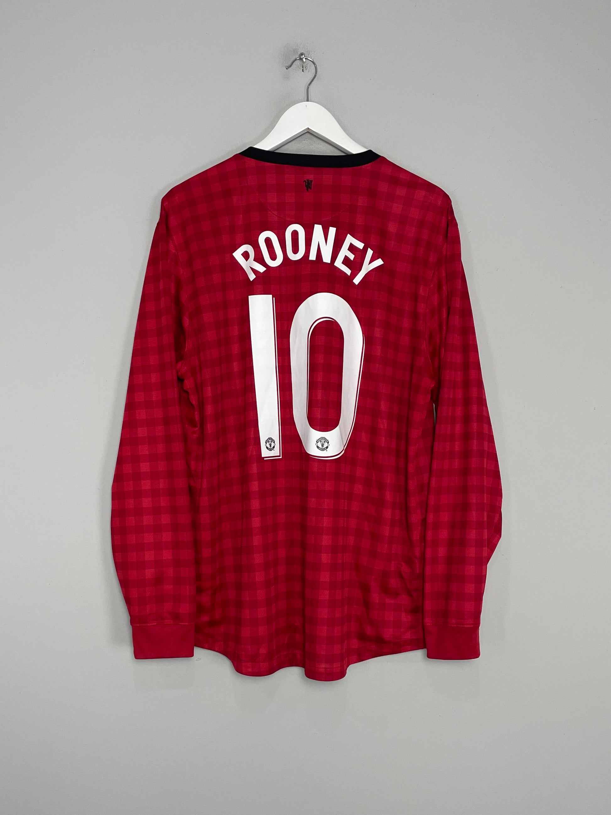 2012/13 MANCHESTER UNITED ROONEY #10 L/S HOME SHIRT (XL) NIKE