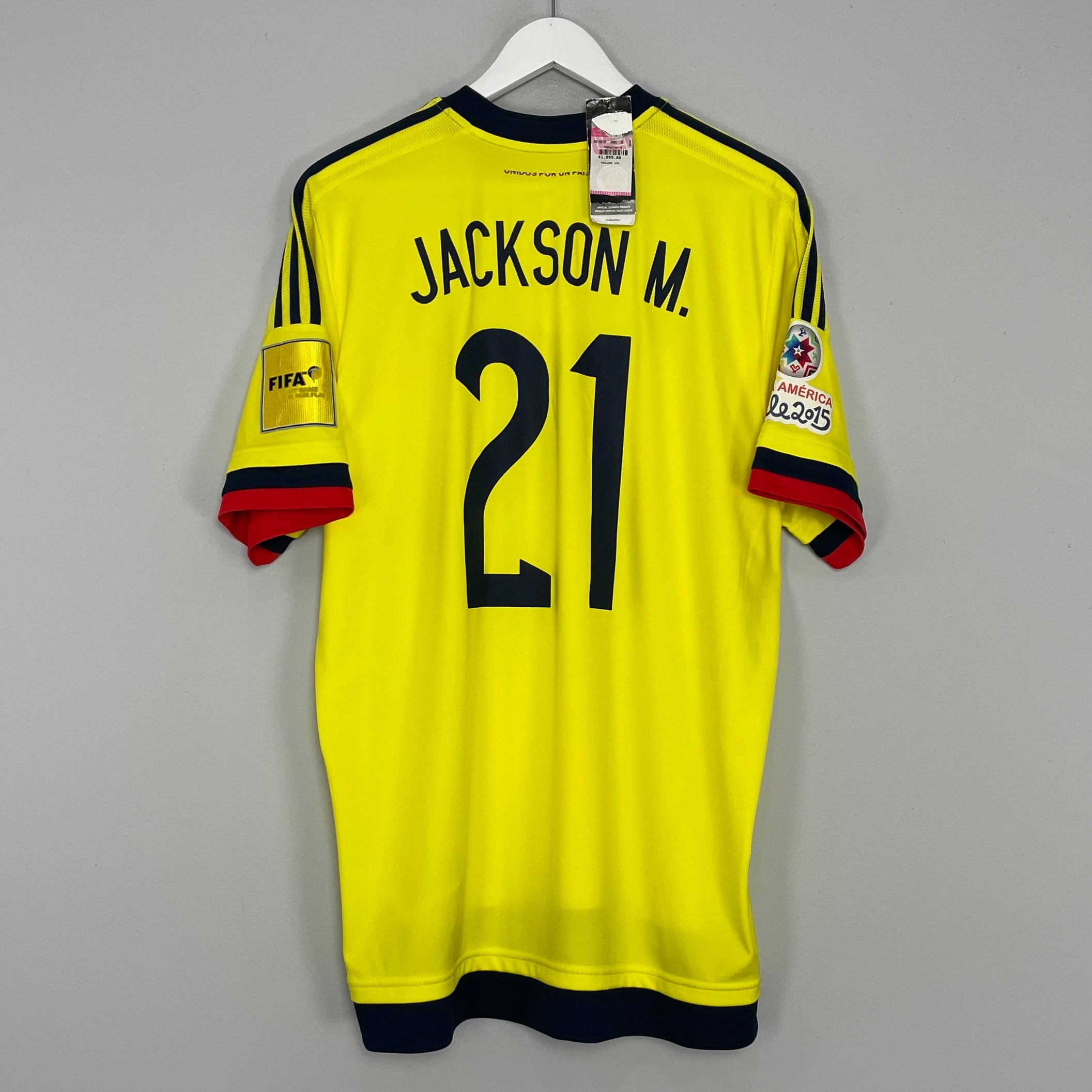 Shop 2015/16 COLOMBIA J.MARTINEZ #21 *BNWT* HOME SHIRT (XL) ADIDAS, classic football shirts, vintage football shirts & retro soccer jerseys at Cult Kits