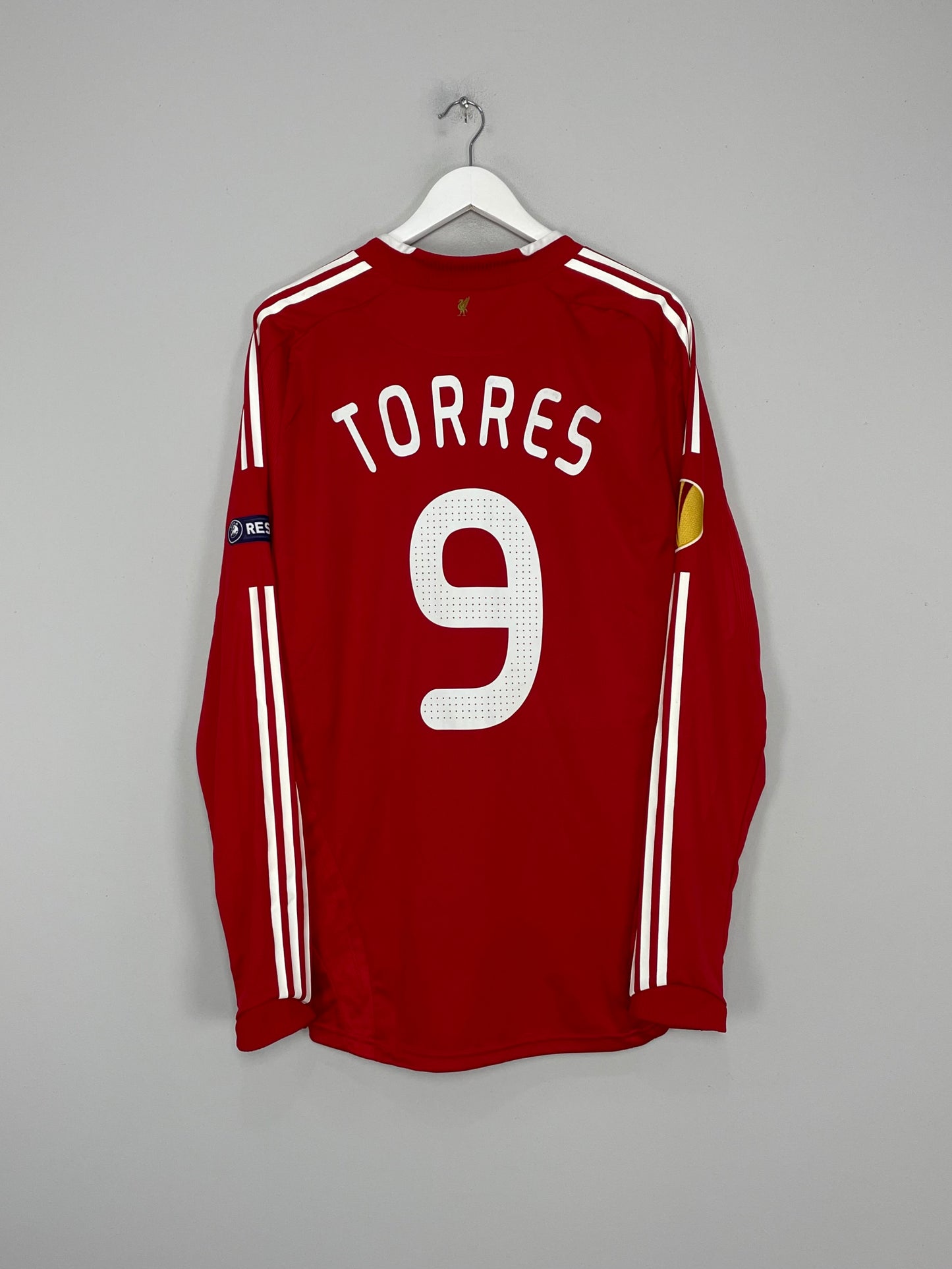 2008/10 LIVERPOOL TORRES #9 E/L L/S *MATCH ISSUE* HOME SHIRT (L) ADIDAS