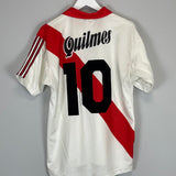 Shop 1999/00 RIVER PLATE #10 HOME SHIRT (M) ADIDAS, classic football shirts, vintage football shirts & retro soccer jerseys at Cult Kits