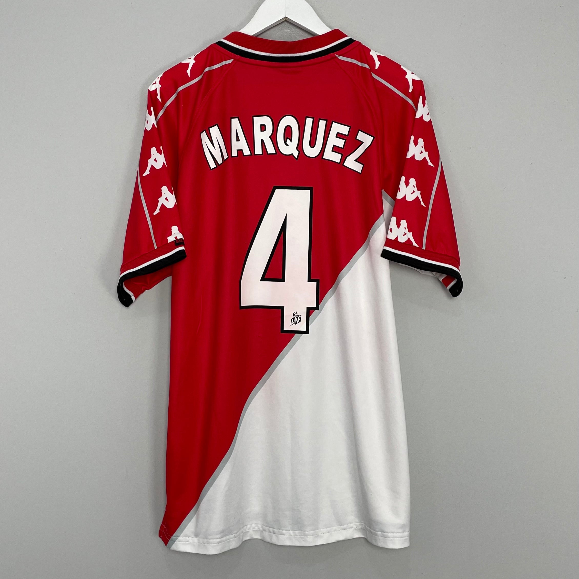 Shop 1999/00 MONACO MARQUEZ #4 HOME SHIRT (XL) KAPPA, classic football shirts, vintage football shirts & retro soccer jerseys at Cult Kits