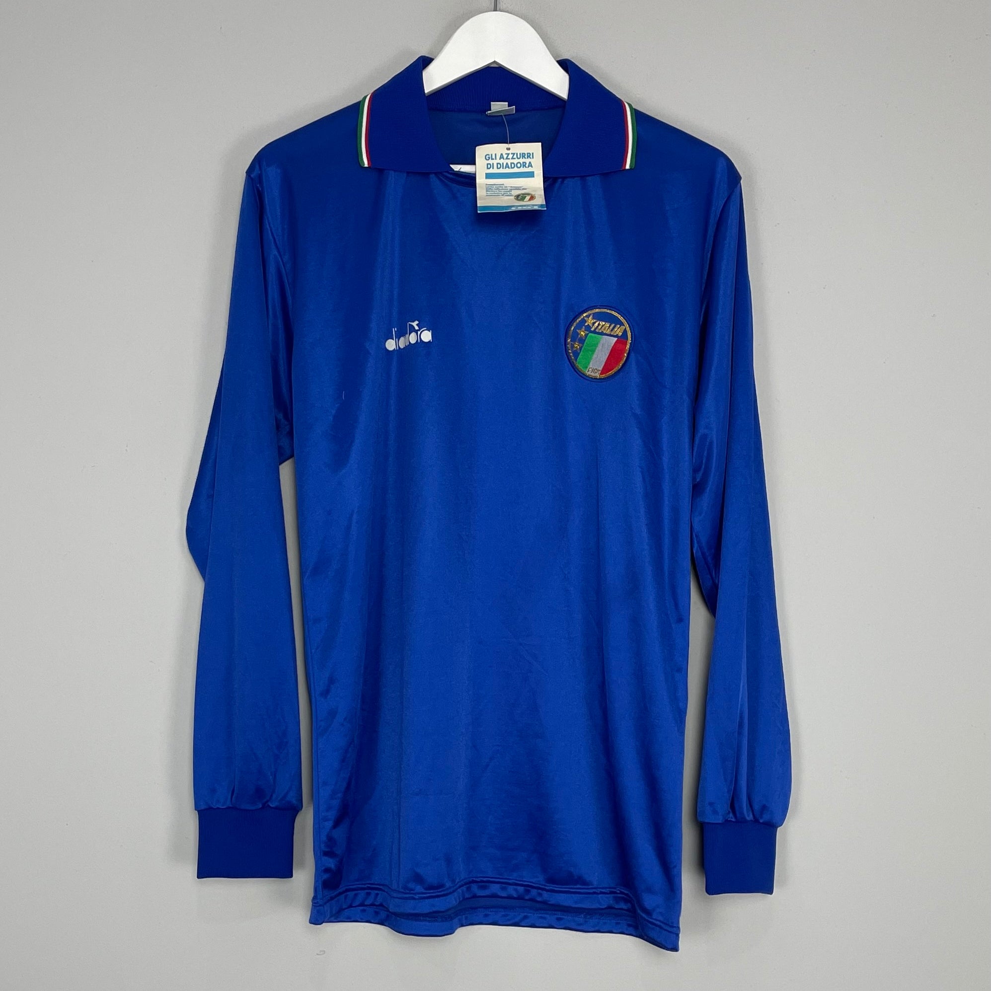 Shop 1986/90 ITALY *BNWT* L/S HOME SHIRT (XL) DIADORA, classic football shirts, vintage football shirts & retro soccer jerseys at Cult Kits