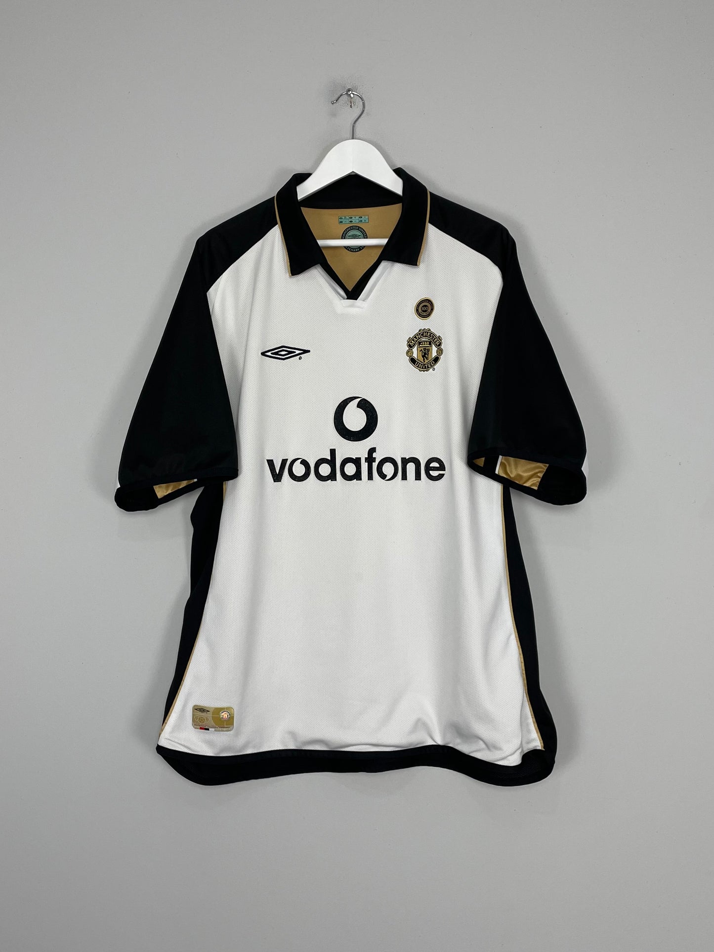 2001/02 MANCHESTER UNITED SCHOLES #18 REVERSIBLE CENTENARY SHIRT (XXL) UMBRO