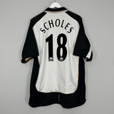 2001/02 MANCHESTER UNITED SCHOLES #18 REVERSABLE CENTENARY SHIRT (XXL) UMBRO