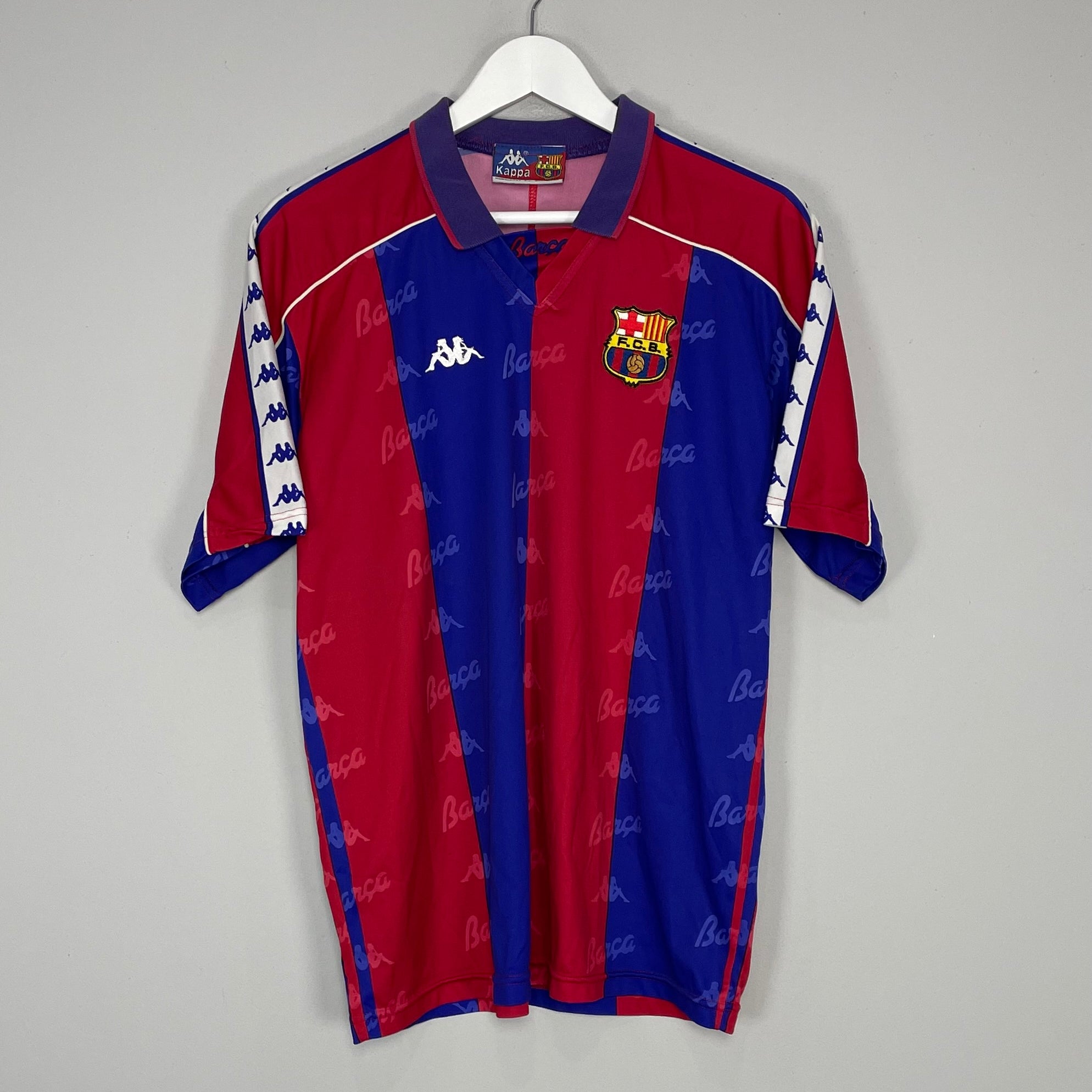 Shop 1992/95 BARCELONA HOME SHIRT (L) KAPPA, classic football shirts, vintage football shirts & retro soccer jerseys at Cult Kits