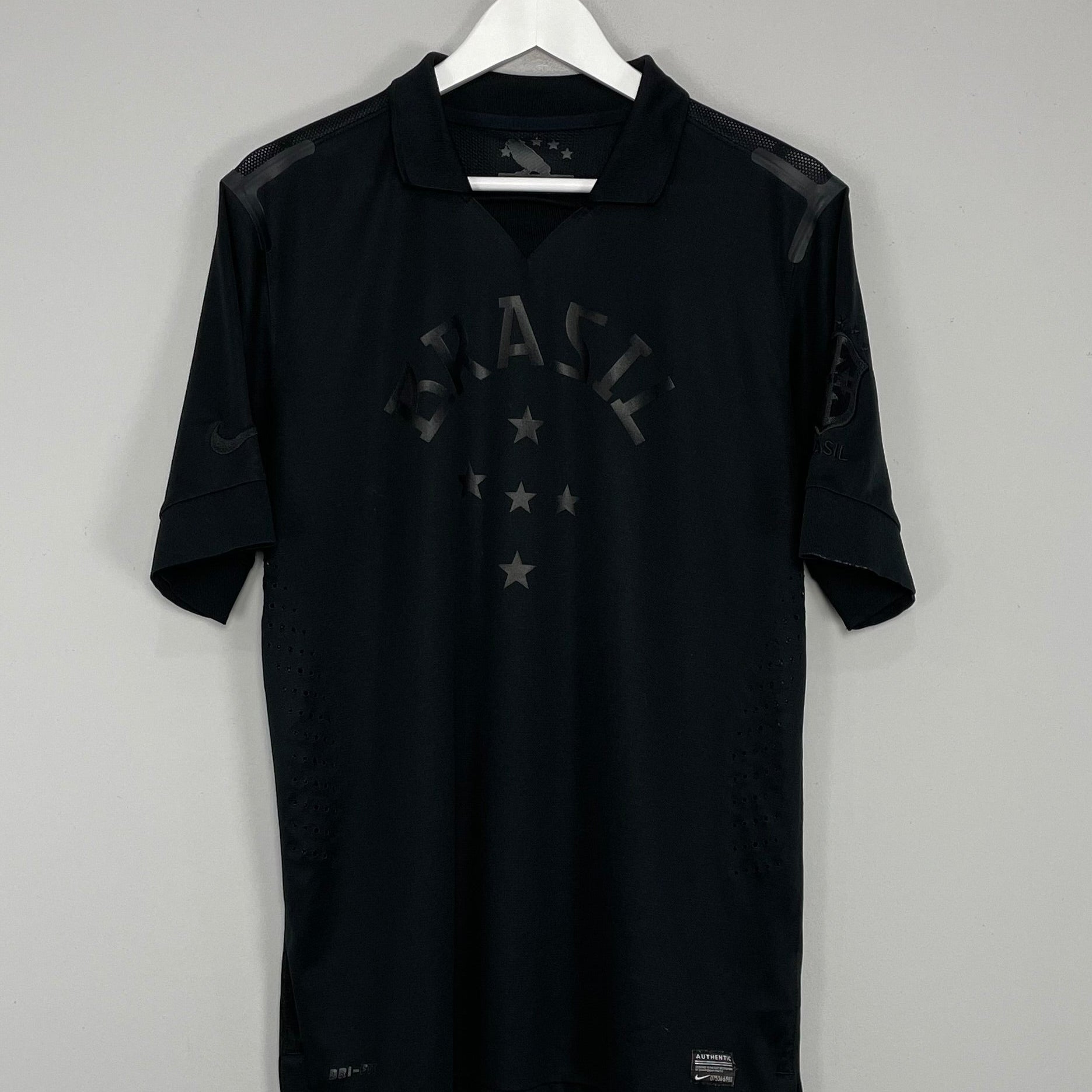 Shop 2013 BRAZIL *AUTHENTIC* BLACKOUT THIRD SHIRT (XL) NIKE, classic football shirts, vintage football shirts & retro soccer jerseys at Cult Kits