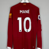 Shop 2019/20 LIVERPOOL MANE #10 L/S HOME SHIRT (M) NEW BALANCE, classic football shirts, vintage football shirts & retro soccer jerseys at Cult Kits