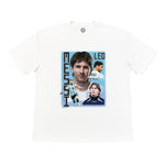 White Argentina Messi Bootleg Tee - Argentina Graphic T-Shirt at Cult Kits