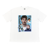 White Argentina Messi Bootleg Tee - Argentina Graphic T-Shirt at Cult Kits