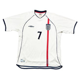 2001/03 England Beckham #7 Home Shirt (L) Umbro