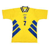 1994/95 Sweden Larsson #7 Home Shirt (M) Adidas