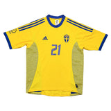 2002/03 Sweden Ibrahimovic #21 Home Shirt (L) Adidas