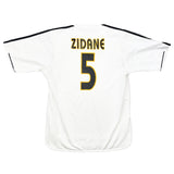2003/04 Real Madrid Zidane #5 *Player Issue* Home Shirt (L) Adidas
