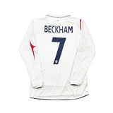 2005/07 England Beckham #7 L/S Home Shirt (M) Umbro