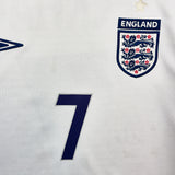 2005/07 England Beckham #7 L/S Home Shirt (M) Umbro