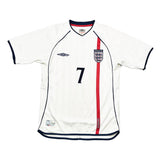 2001/03 England Beckham #7 Home Shirt (M) Umbro