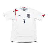 2005/07 England Beckham #7 Home Shirt (M) Umbro