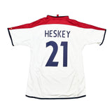 2003/05 England Heskey #21 *Signed* Home Shirt (L) Umbro