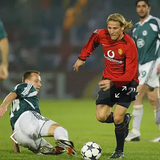 2003/04 PANATHINAIKOS ZUTAUTAS #14 *MATCH WORN VS MANCHESTER UNITED* HOME SHIRT (XL) ADIDAS