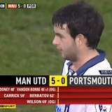 2009/10 PORTSMOUTH WILSON #35 *MATCH WORN VS MANCHESTER UNITED* AWAY SHIRT (L) CANTERBURY