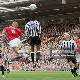 2003/05 NEWCASTLE AMEOBI #23 *MATCH ISSUE vs MANCHESTER UNITED* L/S HOME SHIRT (XL) ADIDAS