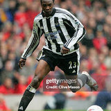 2003/05 NEWCASTLE AMEOBI #23 *MATCH ISSUE vs MANCHESTER UNITED* L/S HOME SHIRT (XL) ADIDAS