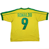 1998/00 BRAZIL RONALDO #9 HOME SHIRT (M) NIKE
