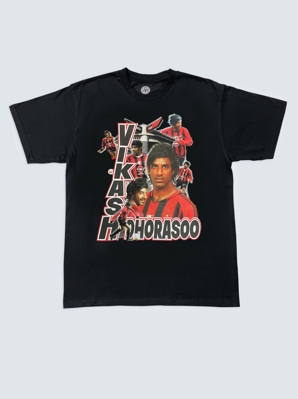 Shop AC MILAN VIKASH DHORASOO BOOTLEG TEE, classic football shirts, vintage football shirts & retro soccer jerseys at Cult Kits