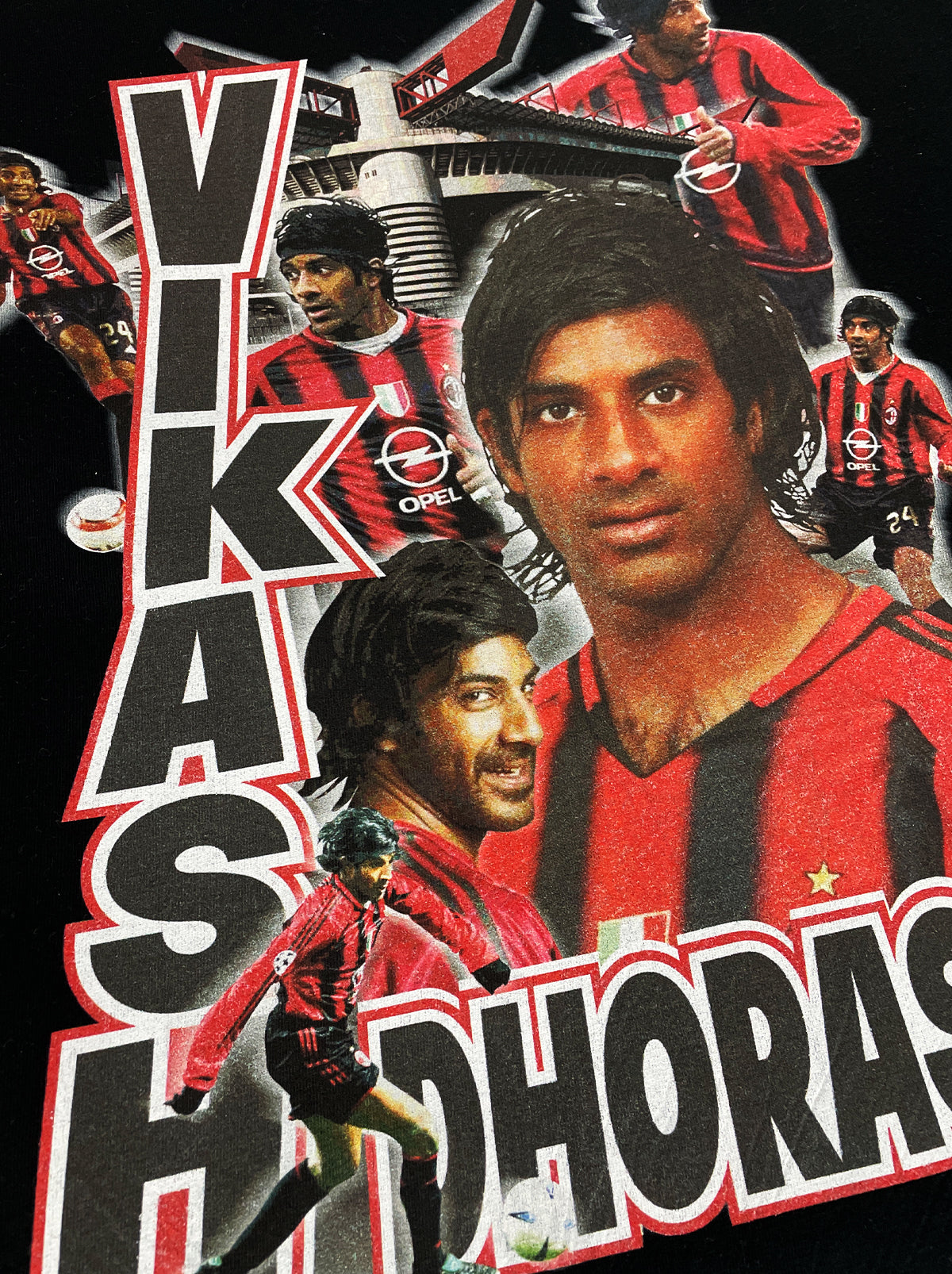 Shop AC MILAN VIKASH DHORASOO BOOTLEG TEE, classic football shirts, vintage football shirts & retro soccer jerseys at Cult Kits